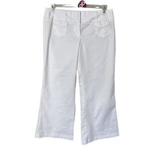 #206 STAR CITY white cropped wide leg trousers